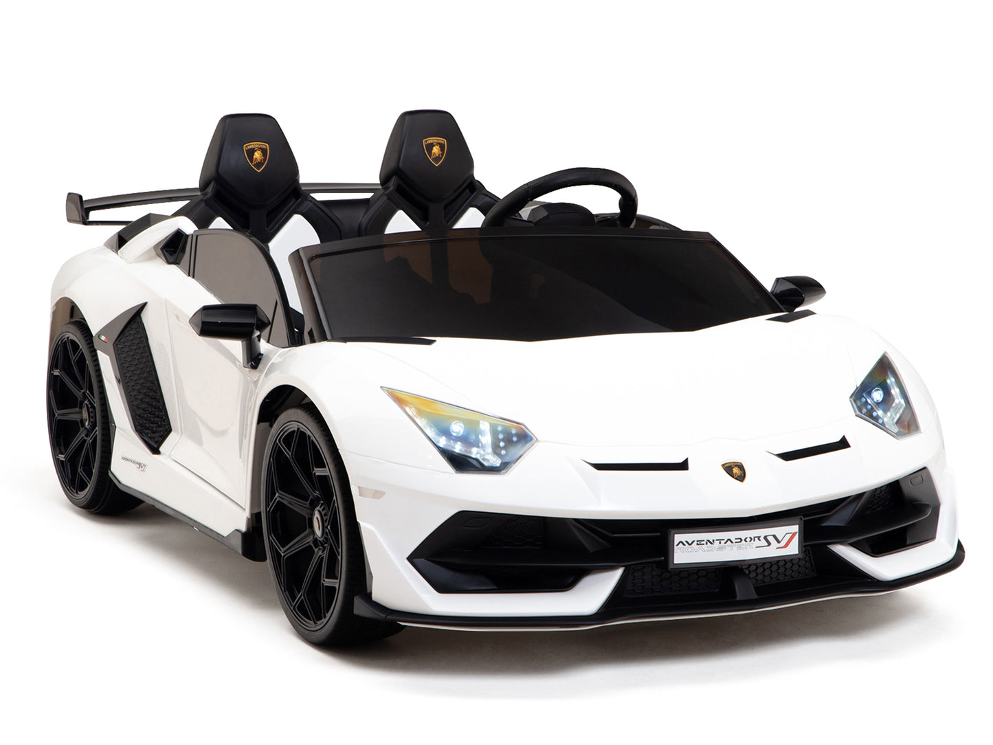 24V Lamborghini SVJ Ride On DRIFT Car with Remote Control - White