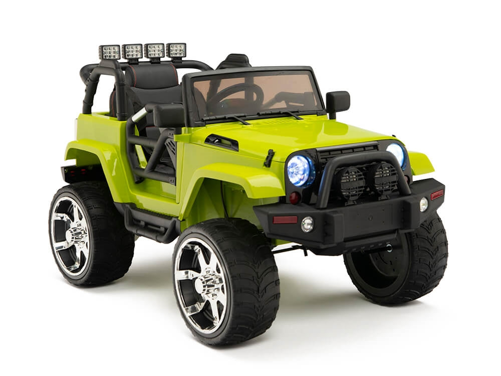 12V Jeep Rubber Wheels Green