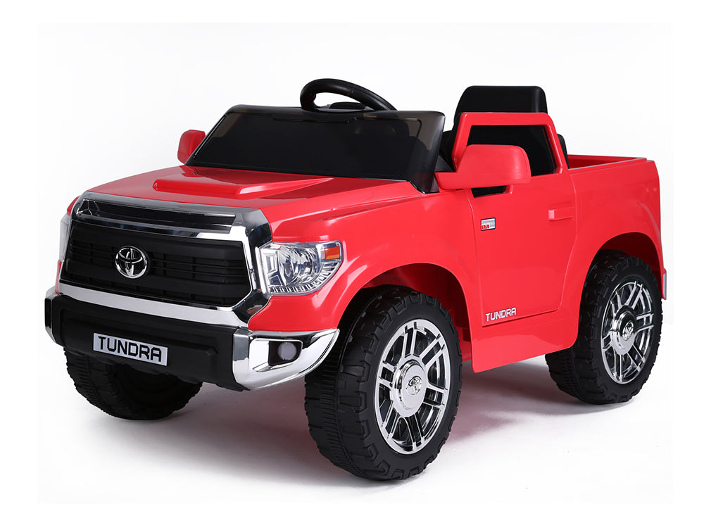 12V Kids Battery Powered Mini Toyota Tundra Ride-On Truck with Remote Control - Red