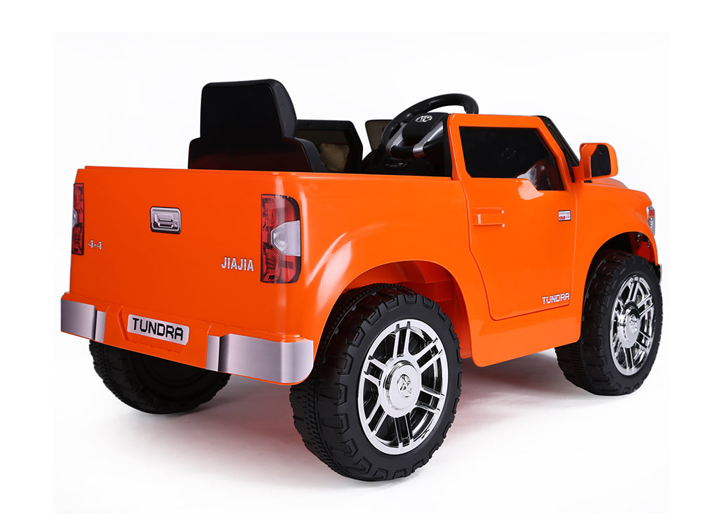 12V Kids Battery Powered Mini Toyota Tundra Ride-On Truck with Remote Control - Orange