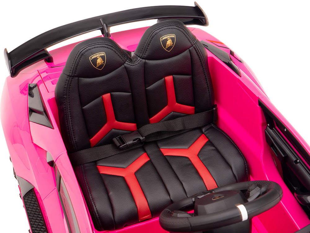 12V Lamborghini Aventador SVJ Kids Ride On Sports Car with Remote - Pink