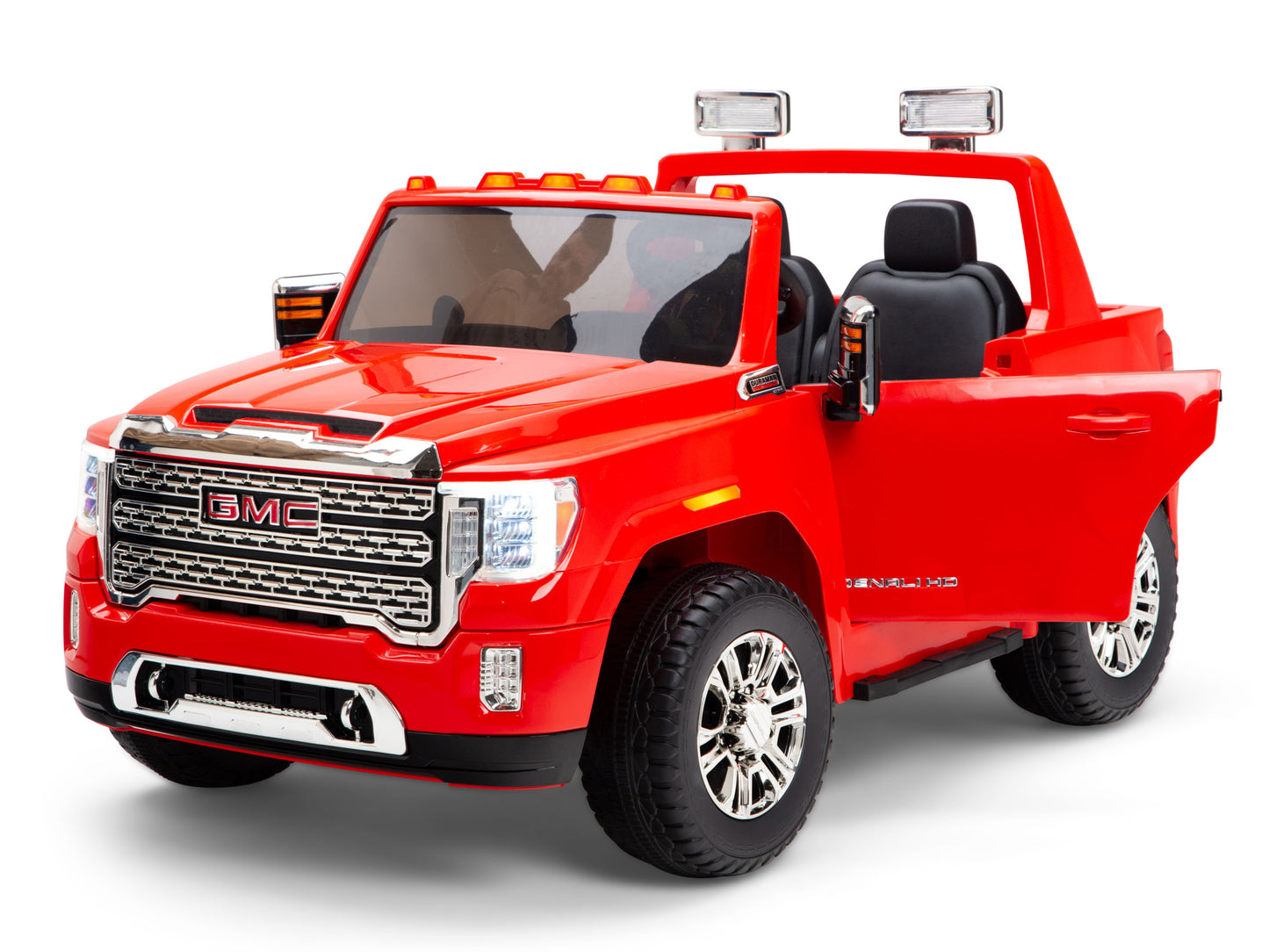 12V GMC Sierra Denali Kids Electric Ride On Truck with Remote Control - Red