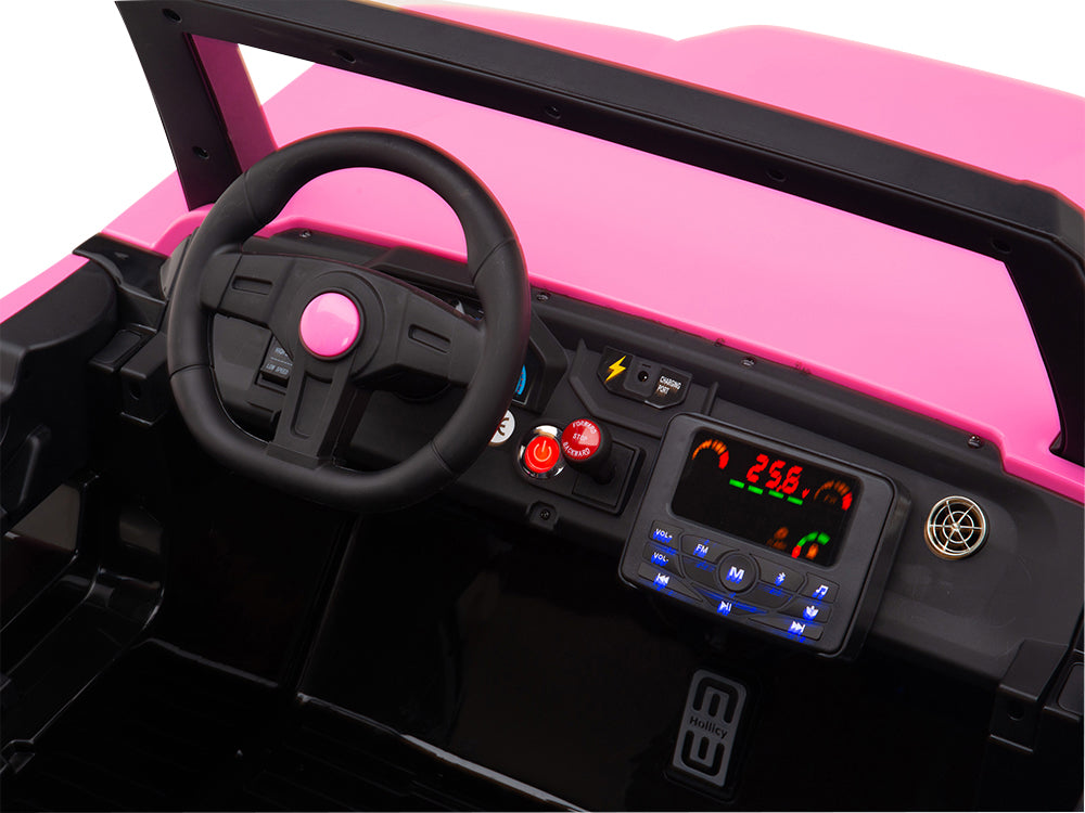 24V Red Tiger All Terrain UTV Ride on Buggy with Remote - Pink