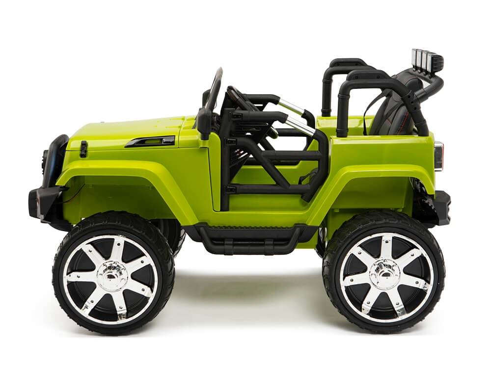 12V Jeep Rubber Wheels Green