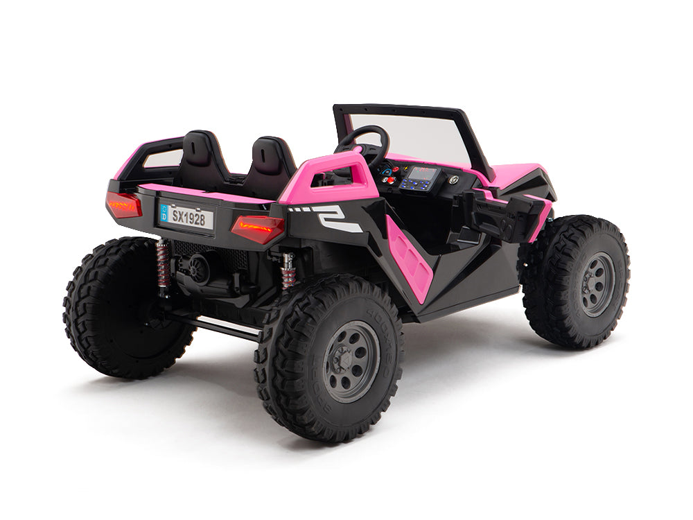 24V Red Tiger All Terrain UTV Ride on Buggy with Remote - Pink