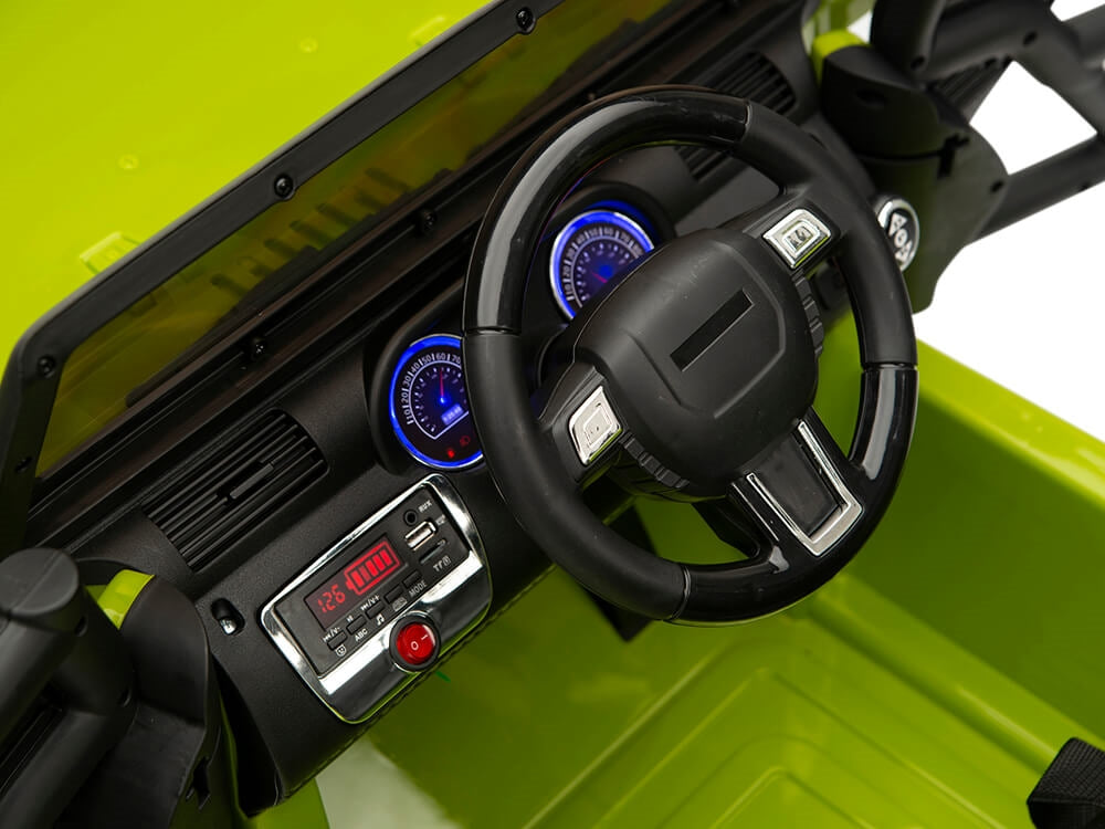 12V Jeep Rubber Wheels Green
