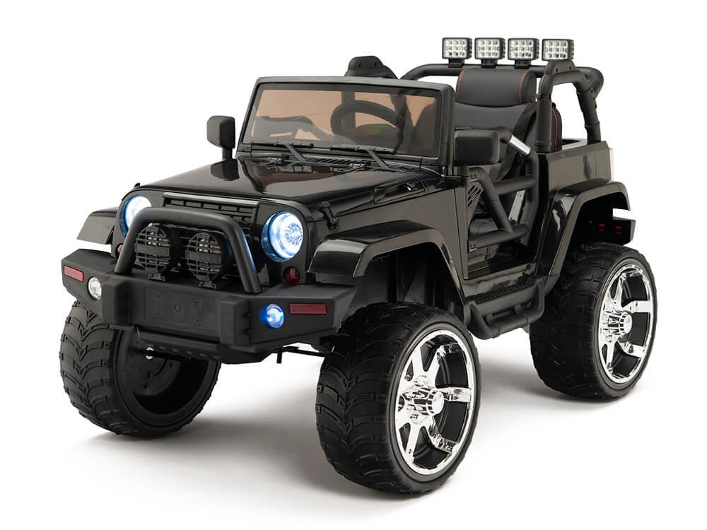 12V Jeep Rubber Wheels Black