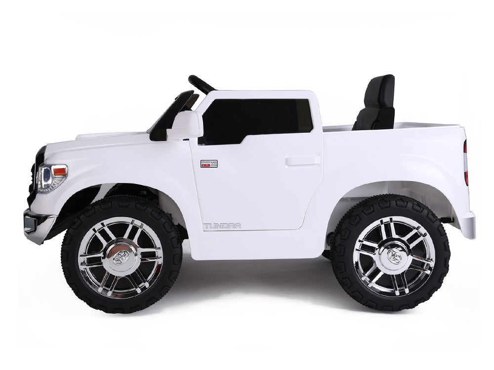 12V Kids Battery Powered Mini Toyota Tundra Ride-On Truck with Remote Control - White