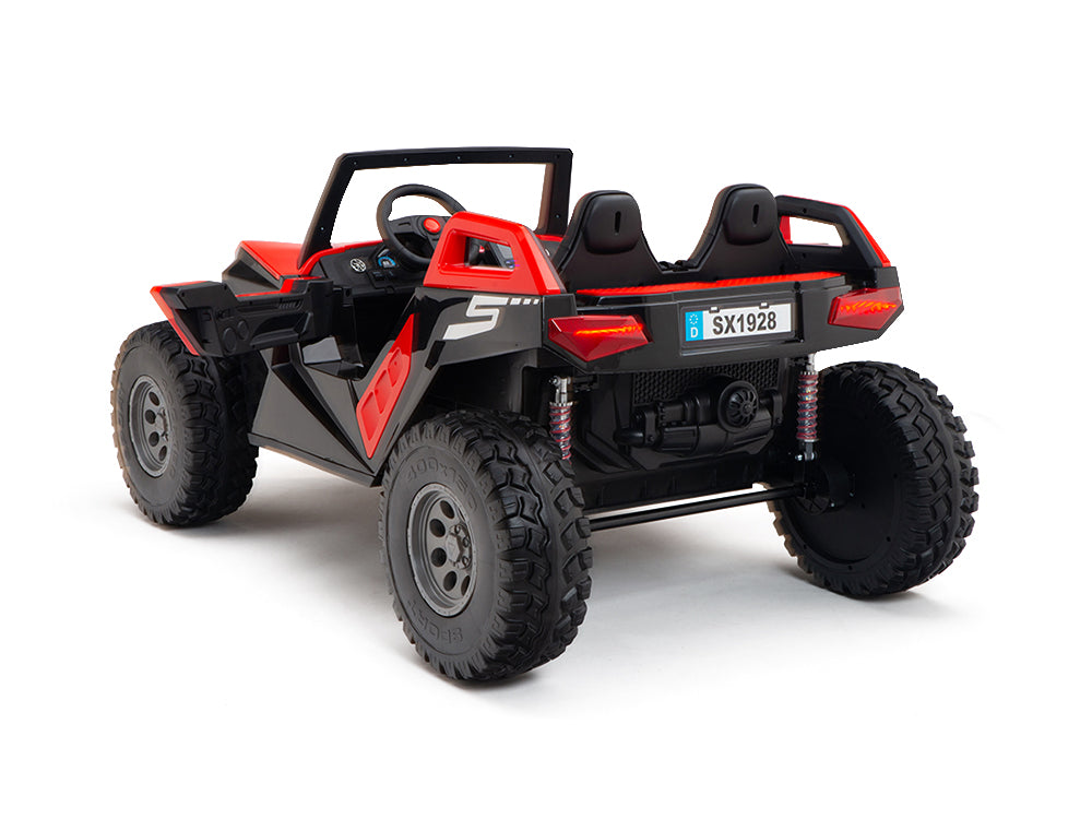 24V Red Tiger All Terrain UTV Ride on Buggy with Remote - Red