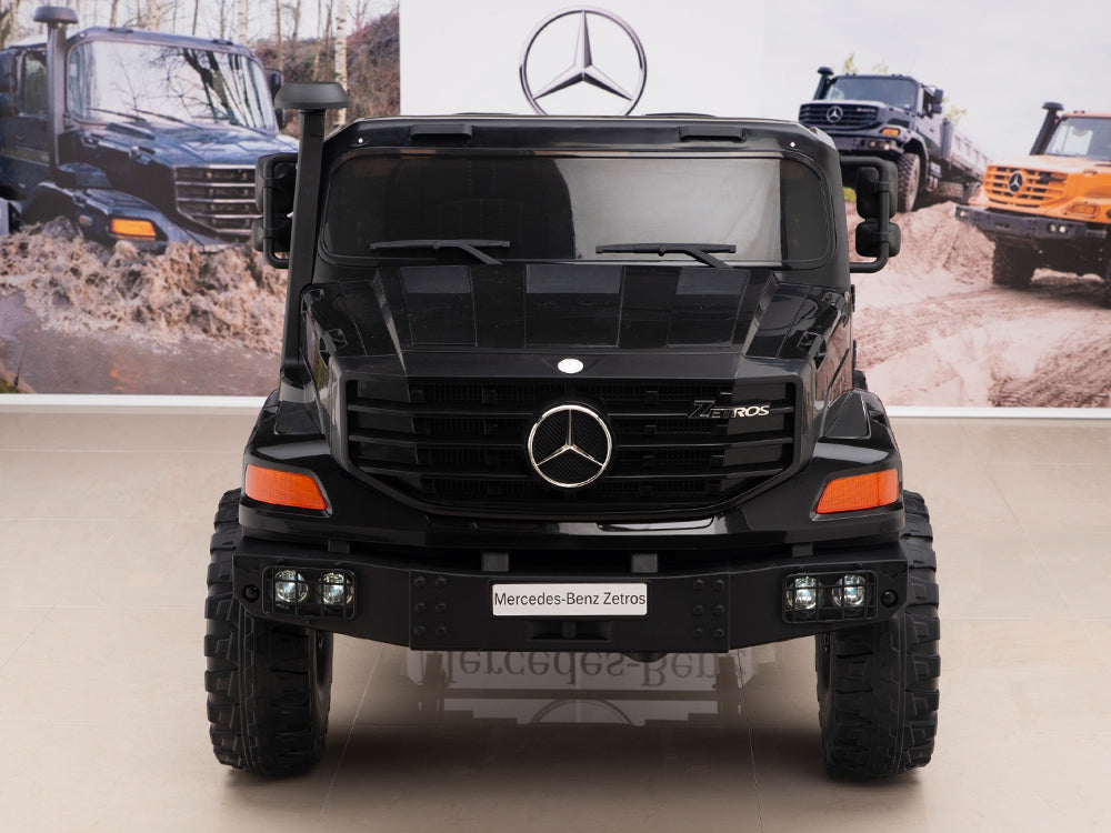 24V Mercedes Zetros Battery Powered Kids Ride On Truck with Remote Control - Black