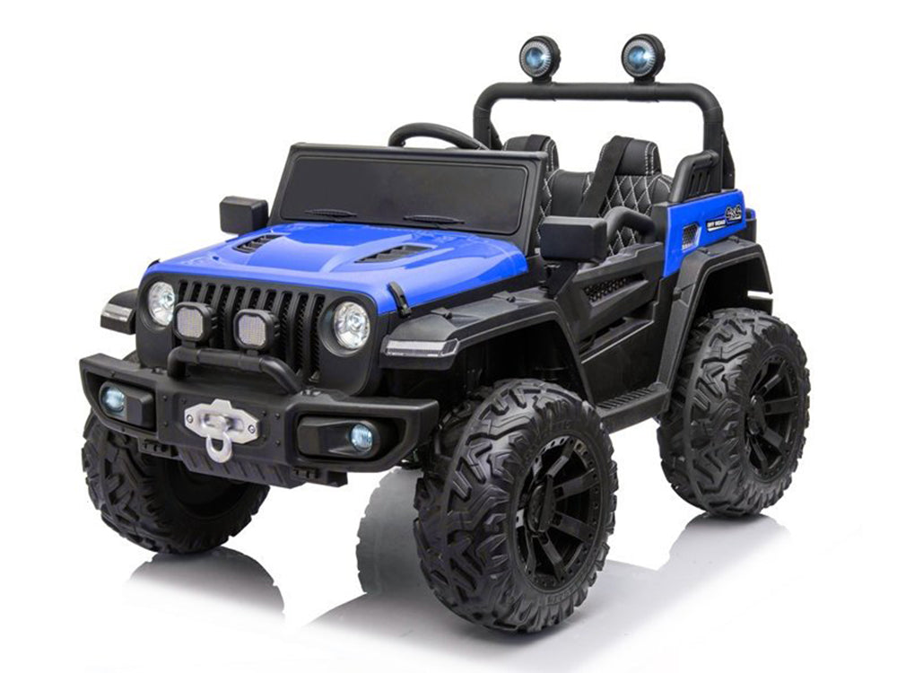 4WD Trekcar Kids Ride On Truck with EVA Wheels and Remote Control - Blue