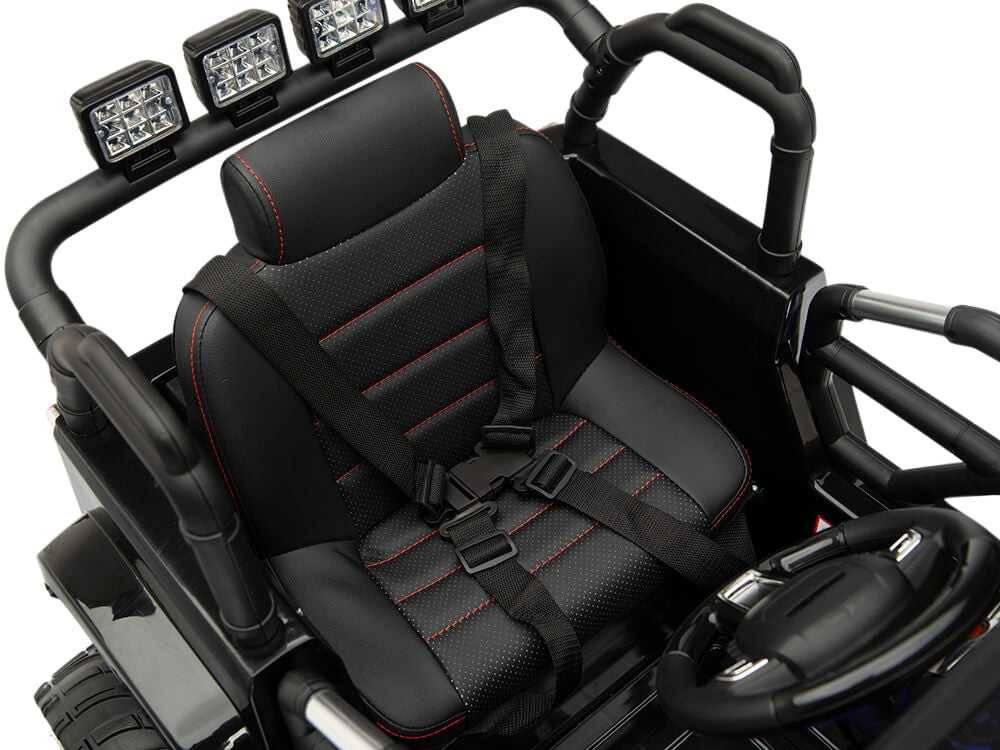 12V Jeep Rubber Wheels Black