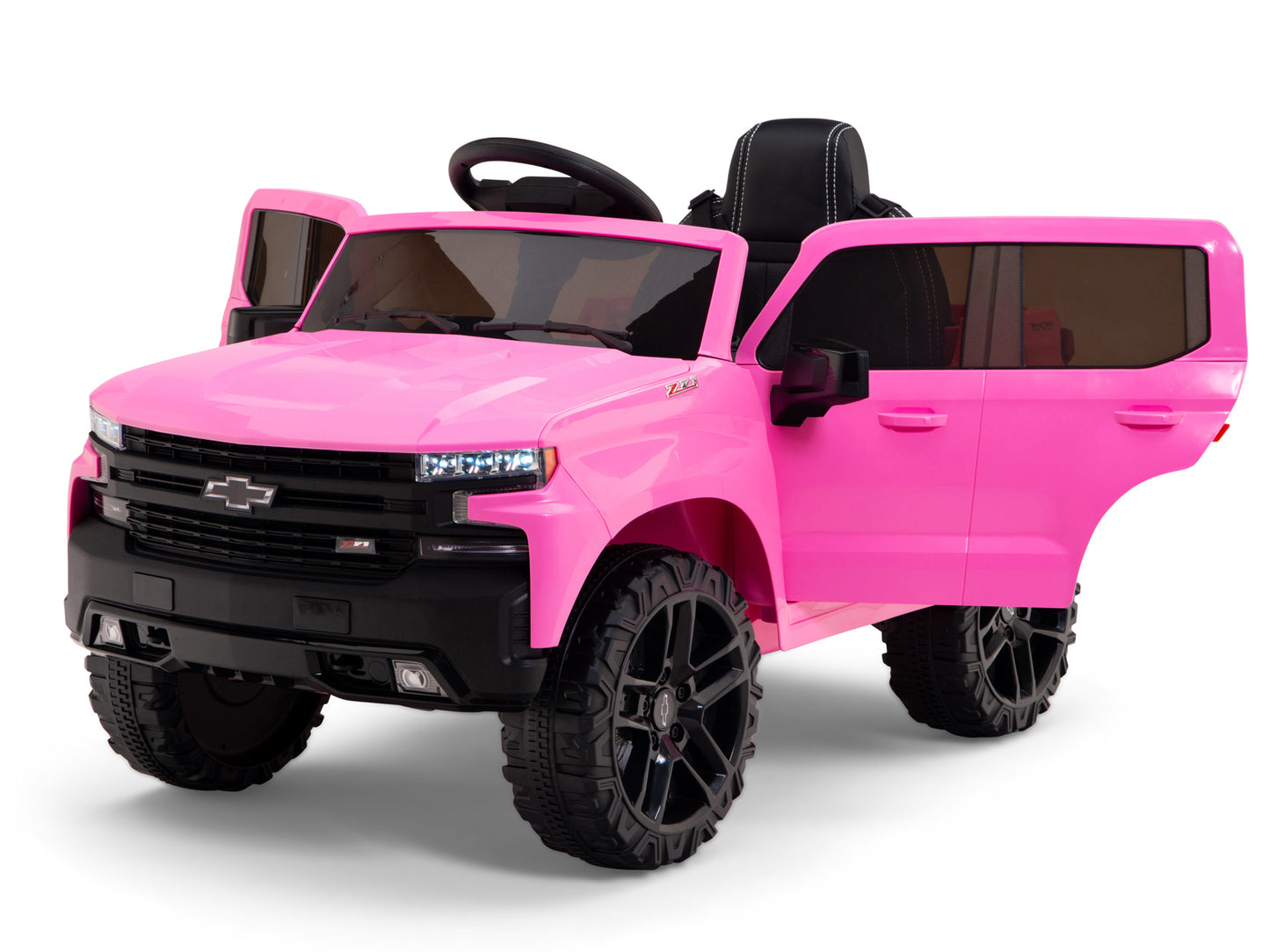 12V Chevrolet Silverado Kids Ride On Truck with Remote Control – Pink