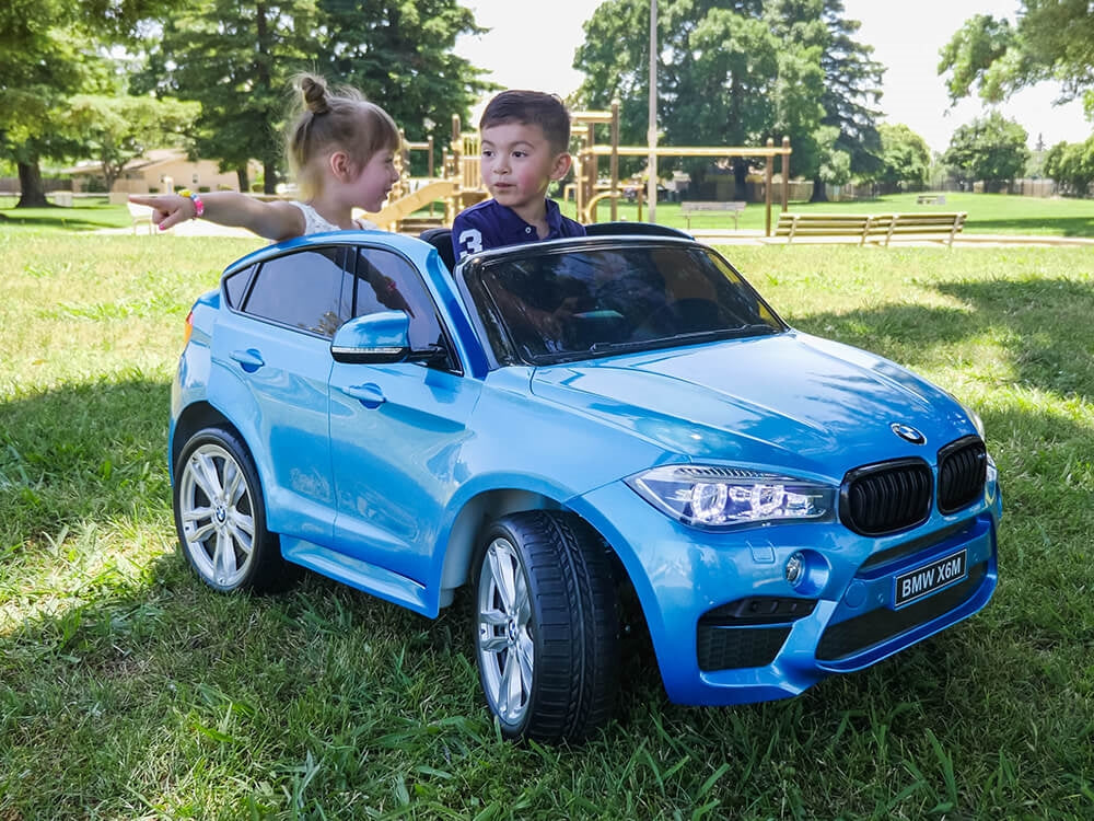 Two Seat BMW X6M Kids 12V Car - Blue