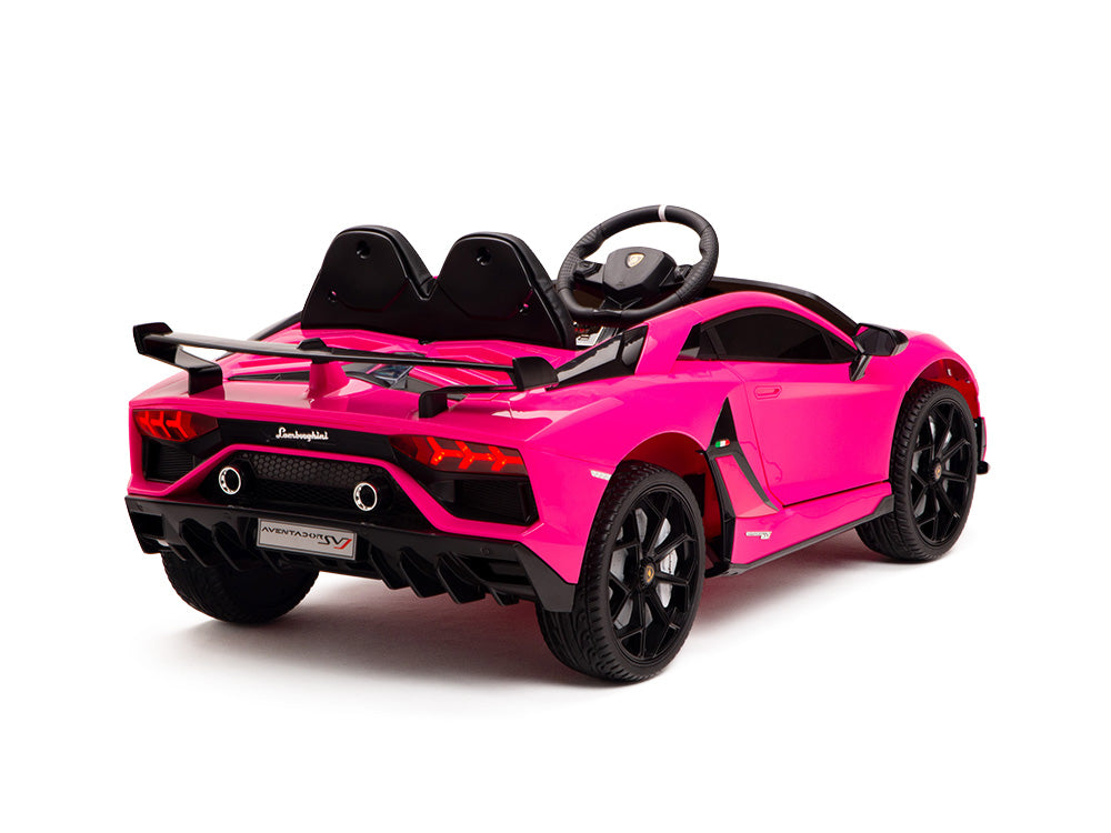 12V Lamborghini Aventador SVJ Kids Ride On Sports Car with Remote - Pink