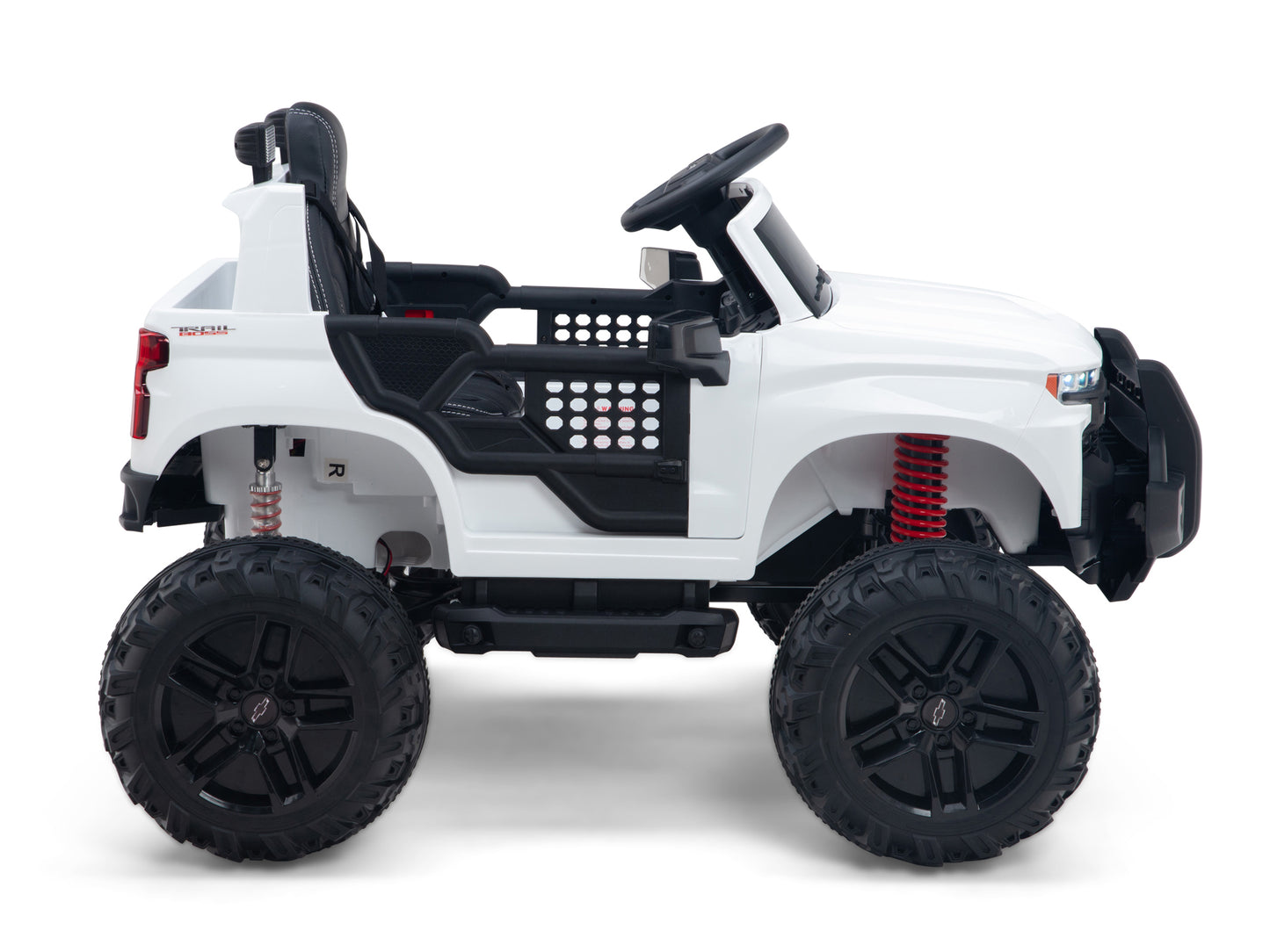24V Chevrolet Silverado Lifted Ride On Truck with Remote Control – White