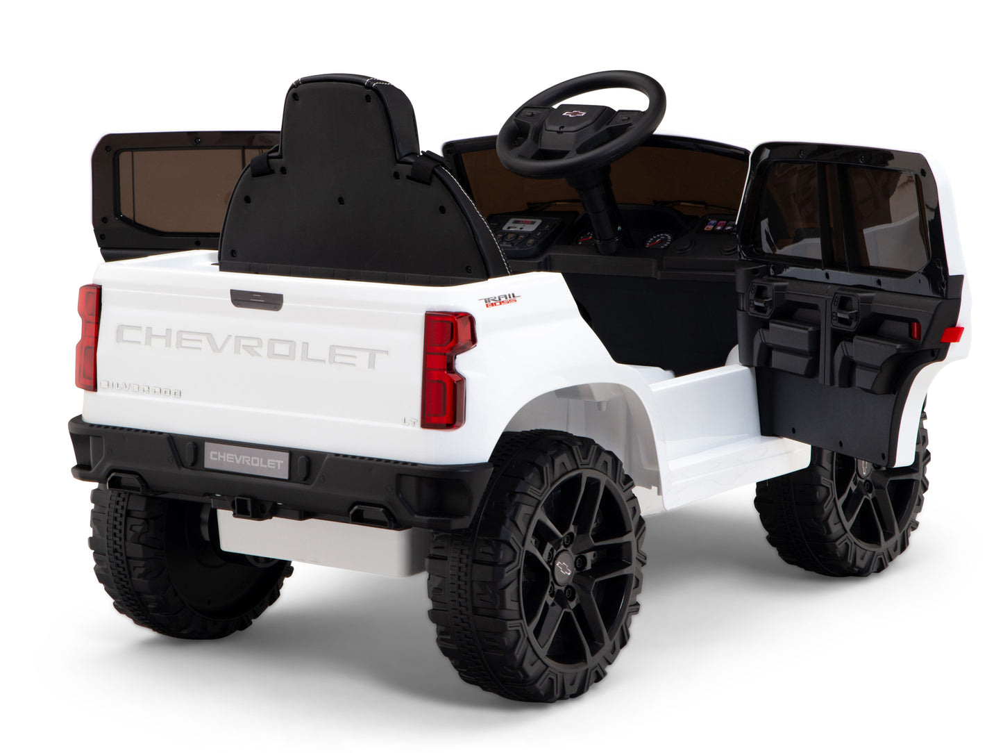 12V Chevrolet Silverado Kids Ride On Truck with Remote Control – White