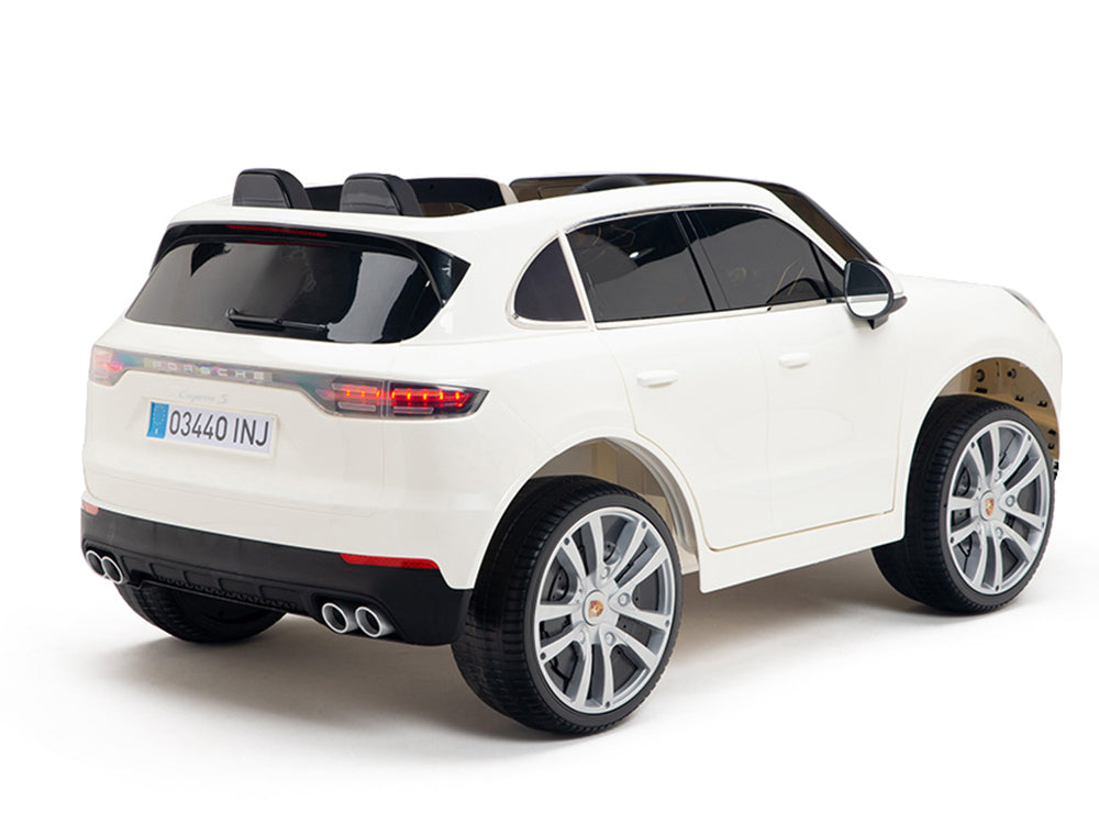 12V Porsche Cayenne Kids Electric Ride On Car with Remote Control - White