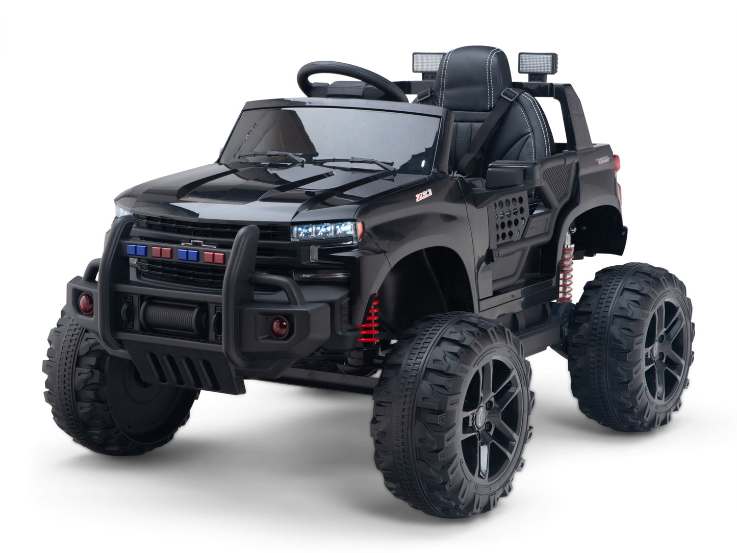 24V Chevrolet Silverado Lifted Ride On Truck with Remote Control – Black