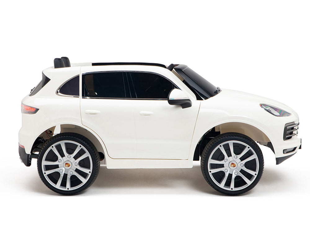 12V Porsche Cayenne Kids Electric Ride On Car with Remote Control - White