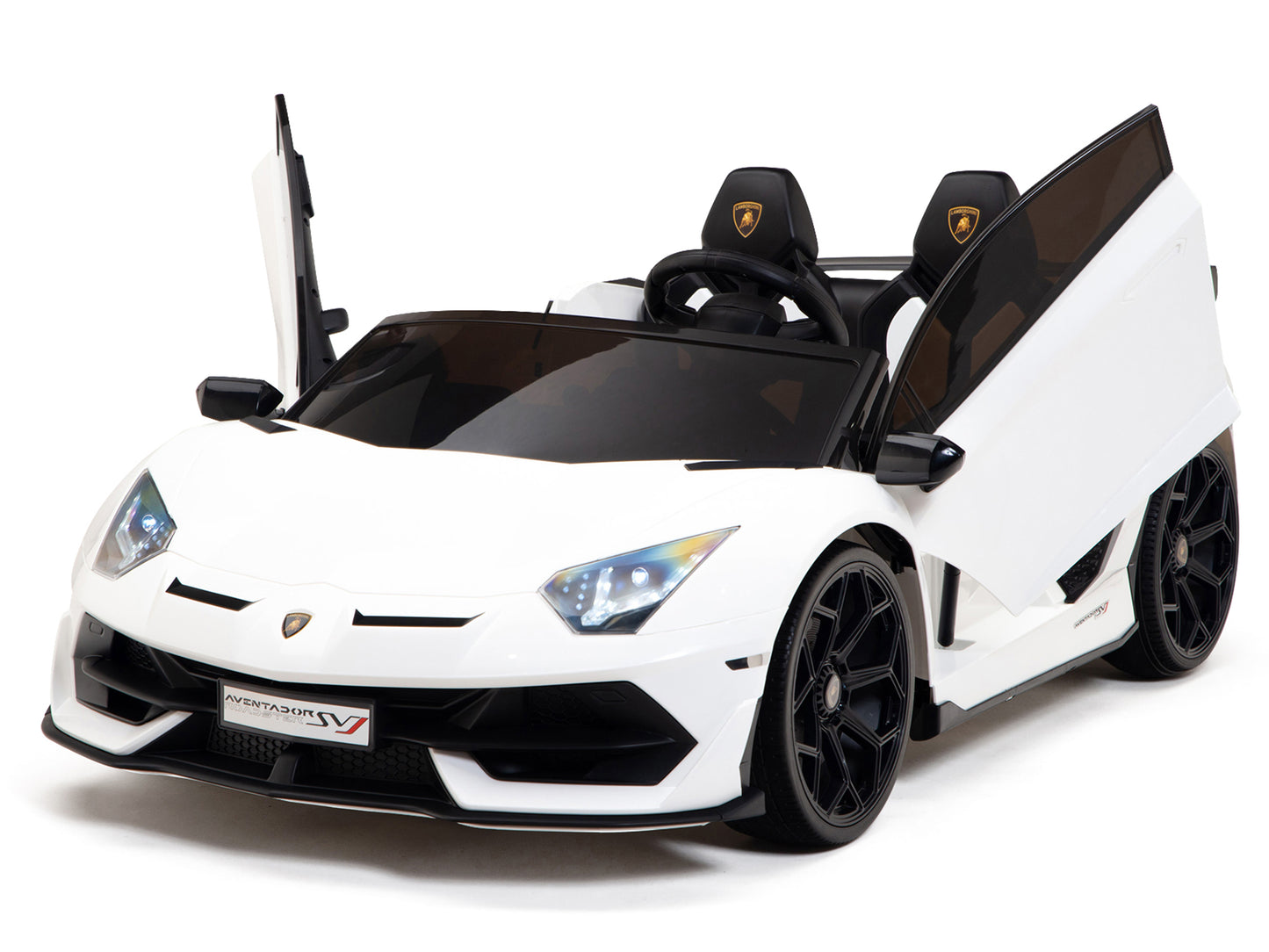 24V Lamborghini SVJ Ride On DRIFT Car with Remote Control - White