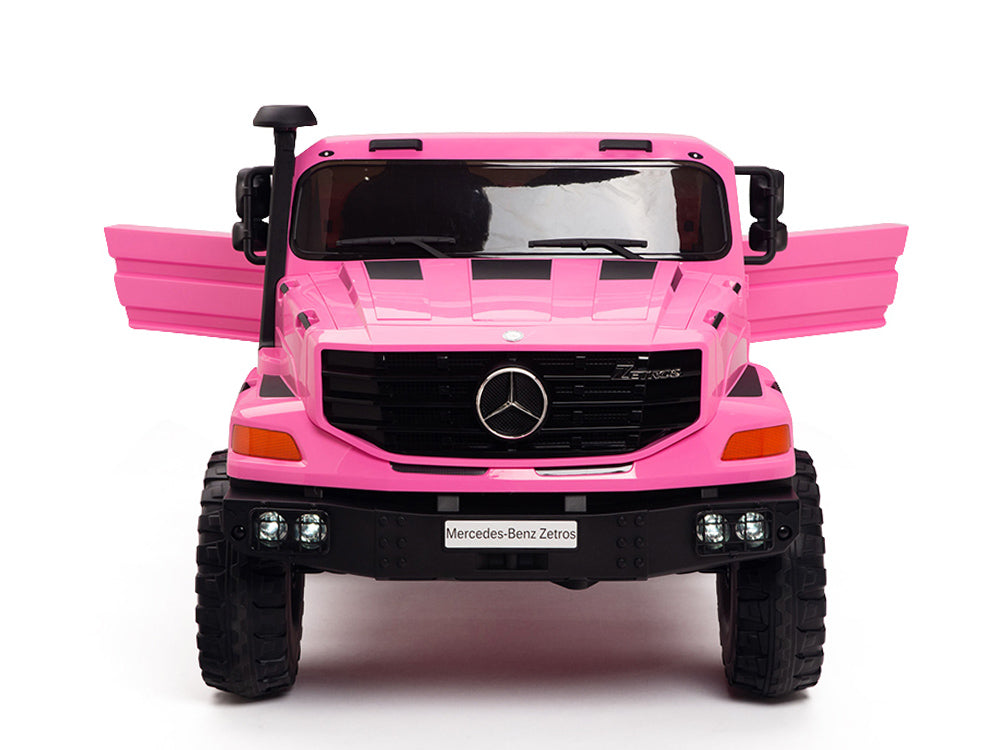 24V Mercedes Zetros Battery Powered Kids Ride On Truck with Remote Control - Pink