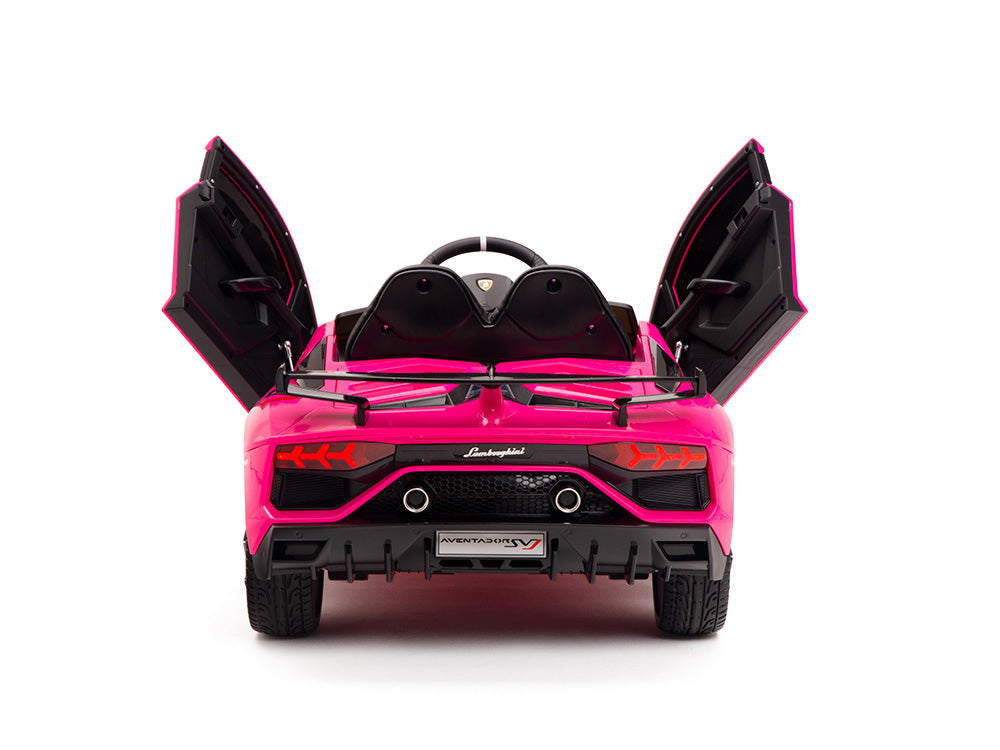 12V Lamborghini Aventador SVJ Kids Ride On Sports Car with Remote - Pink