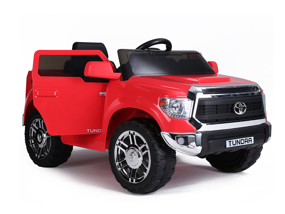 12V Kids Battery Powered Mini Toyota Tundra Ride-On Truck with Remote Control - Red