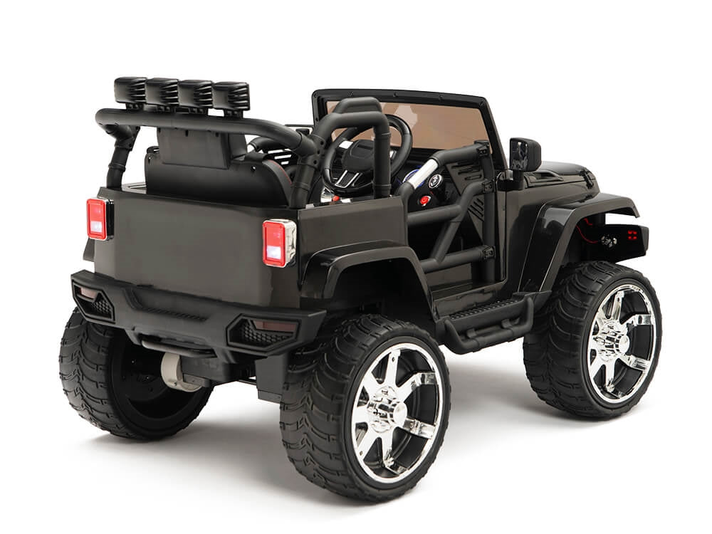 12V Jeep Rubber Wheels Black