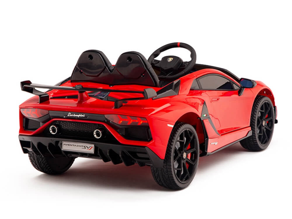 12V Kids Ride On Sports Car Battery Powered Lamborghini Aventador SVJ with Remote - Red