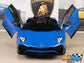 12V Kids Ride On Sports Car Electric Powered Lamborghini Aventador SV with Remote - Blue