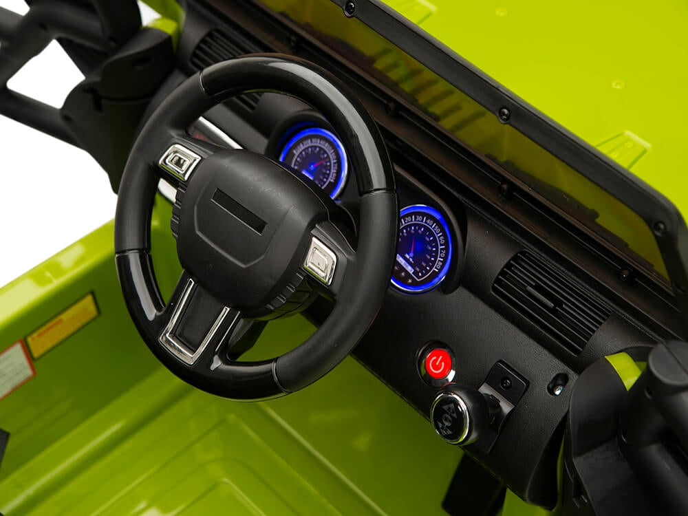 12V Jeep Rubber Wheels Green