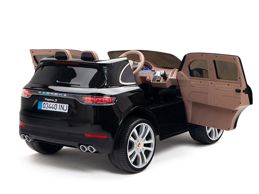 12V Porsche Cayenne Kids Electric Ride On Car with Remote Control - Black