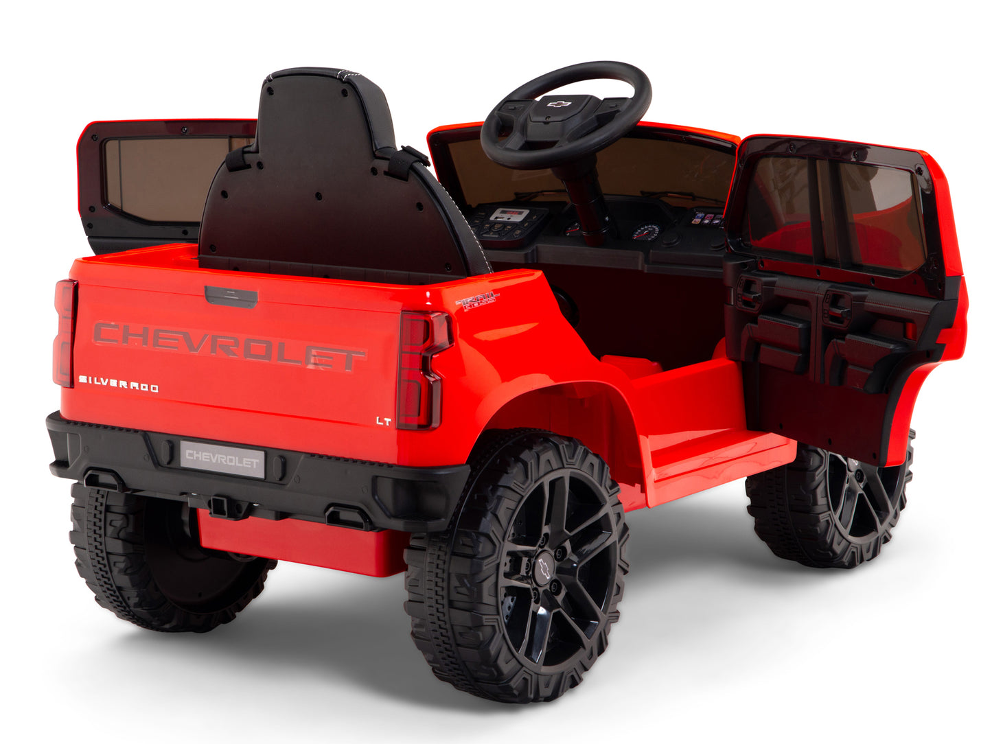 12V Chevrolet Silverado Kids Ride On Truck with Remote Control – Red