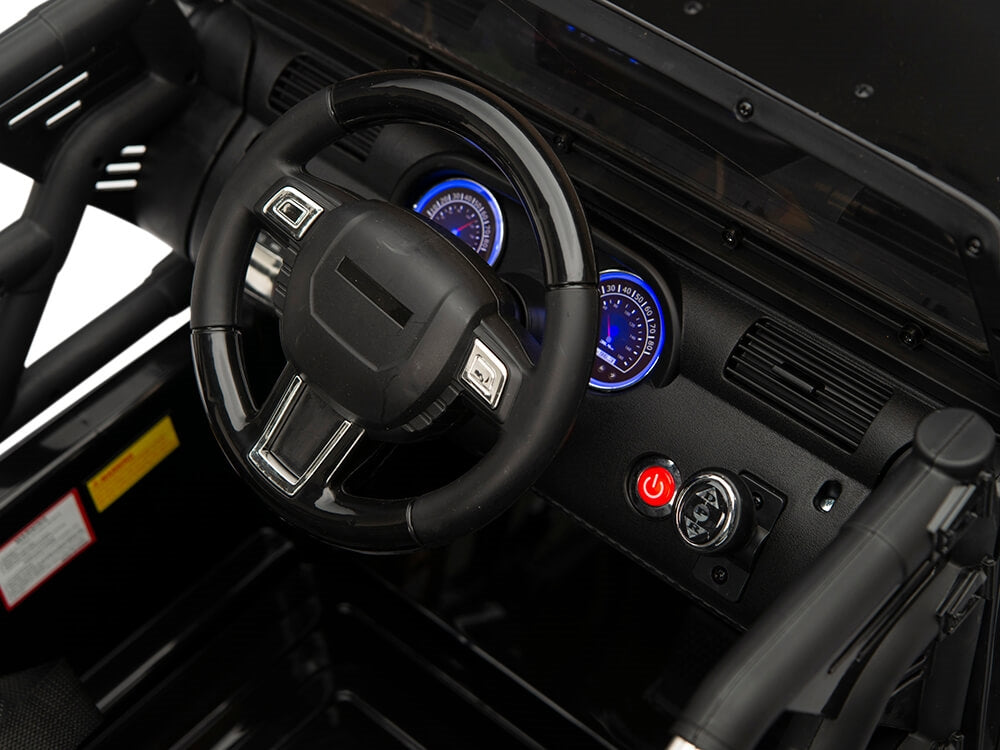 12V Jeep Rubber Wheels Black