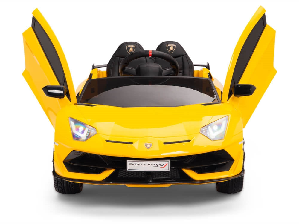12V Kids Ride On Sports Car Battery Powered Lamborghini Aventador SVJ with Remote - Yellow
