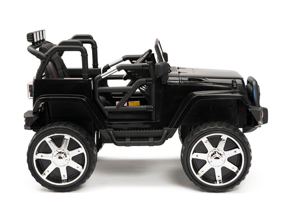 12V Jeep Rubber Wheels Black
