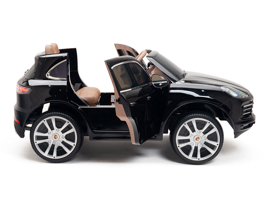 12V Porsche Cayenne Kids Electric Ride On Car with Remote Control - Black