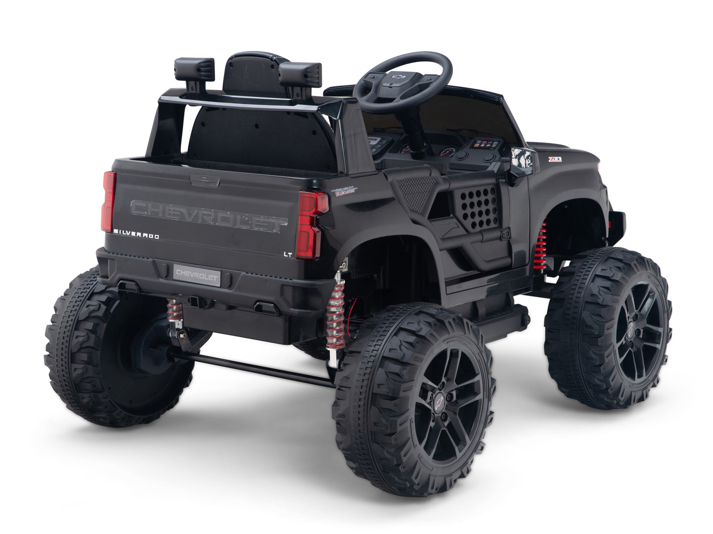 24V Chevrolet Silverado Lifted Ride On Truck with Remote Control – Black