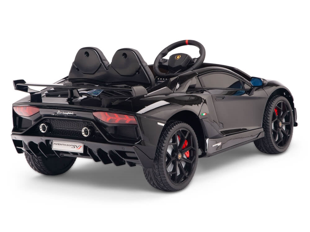 12V Kids Ride On Sports Car Battery Powered Lamborghini Aventador SVJ with Remote - Black