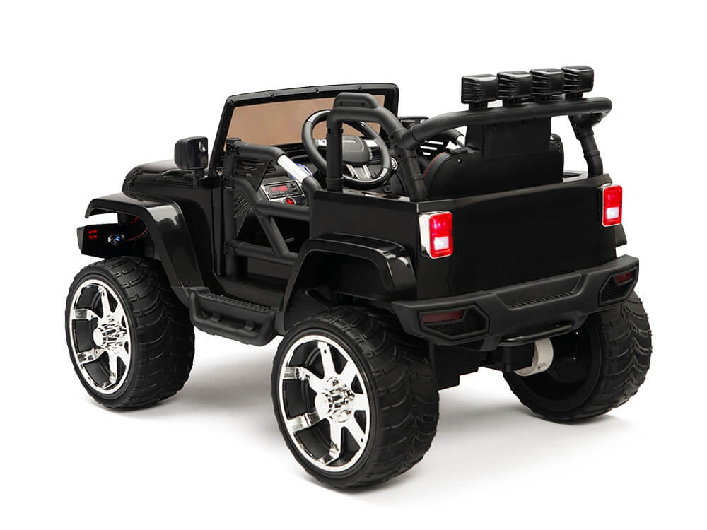 12V Jeep Rubber Wheels Black