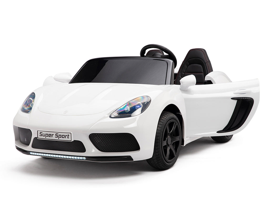 24V Super Sport GT Kids Ride On Car - White