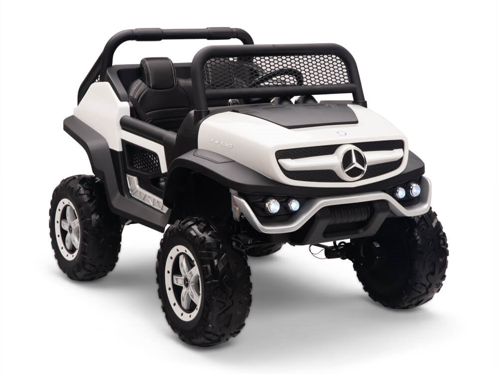 12V Mercedes Benz UNIMOG  Kids Ride On UTV White