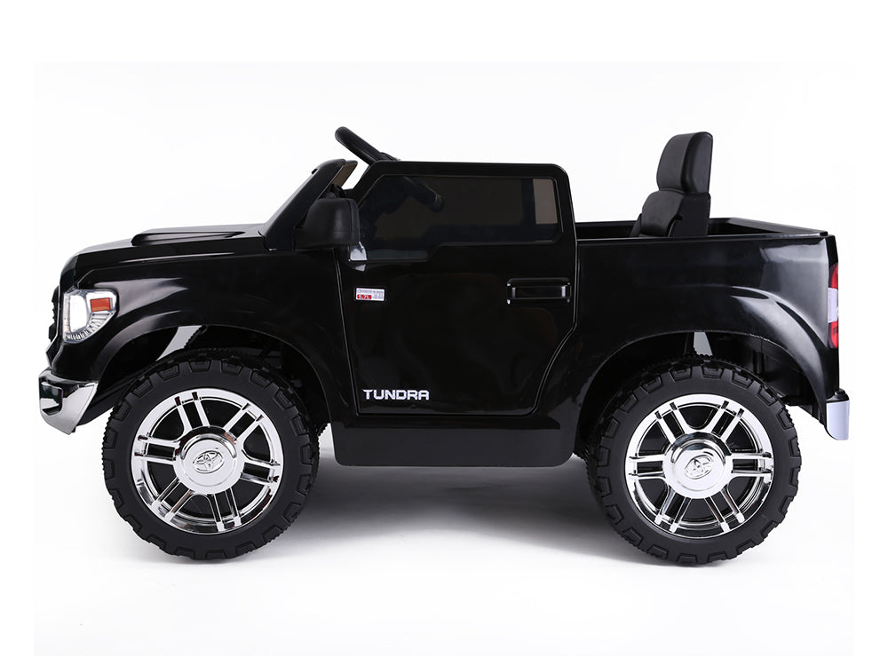 12V Kids Battery Powered Mini Toyota Tundra Ride-On Truck with Remote Control - Black