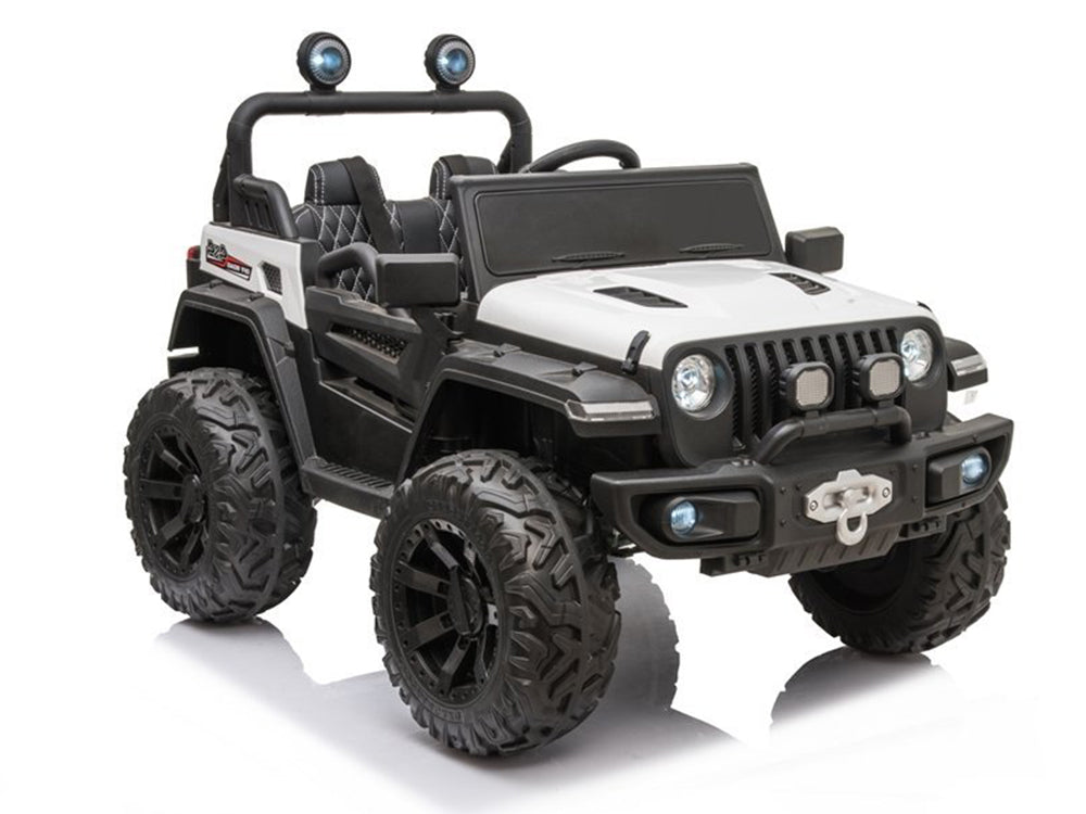 4WD Trekcar Kids Ride On Truck with EVA Wheels and Remote Control - White