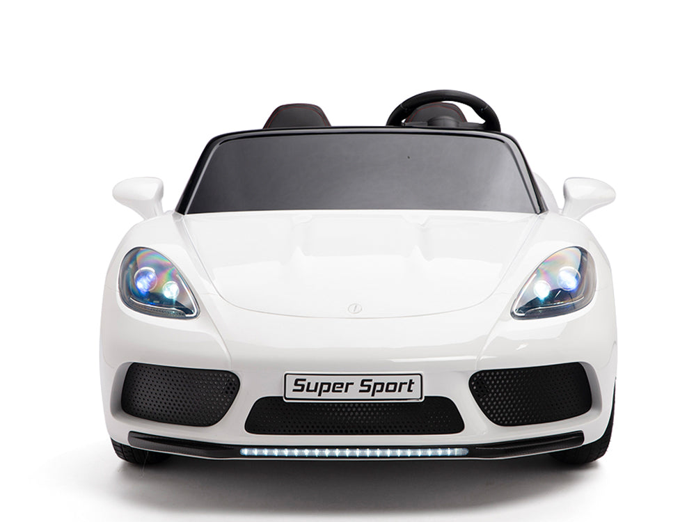 24V Super Sport GT Kids Ride On Car - White
