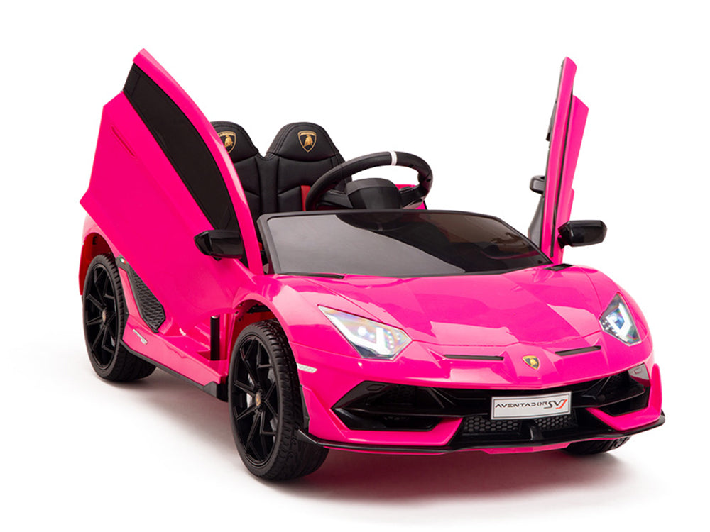 12V Lamborghini Aventador SVJ Kids Ride On Sports Car with Remote - Pink