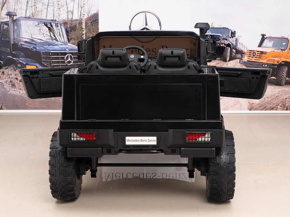 24V Mercedes Zetros Battery Powered Kids Ride On Truck with Remote Control - Black