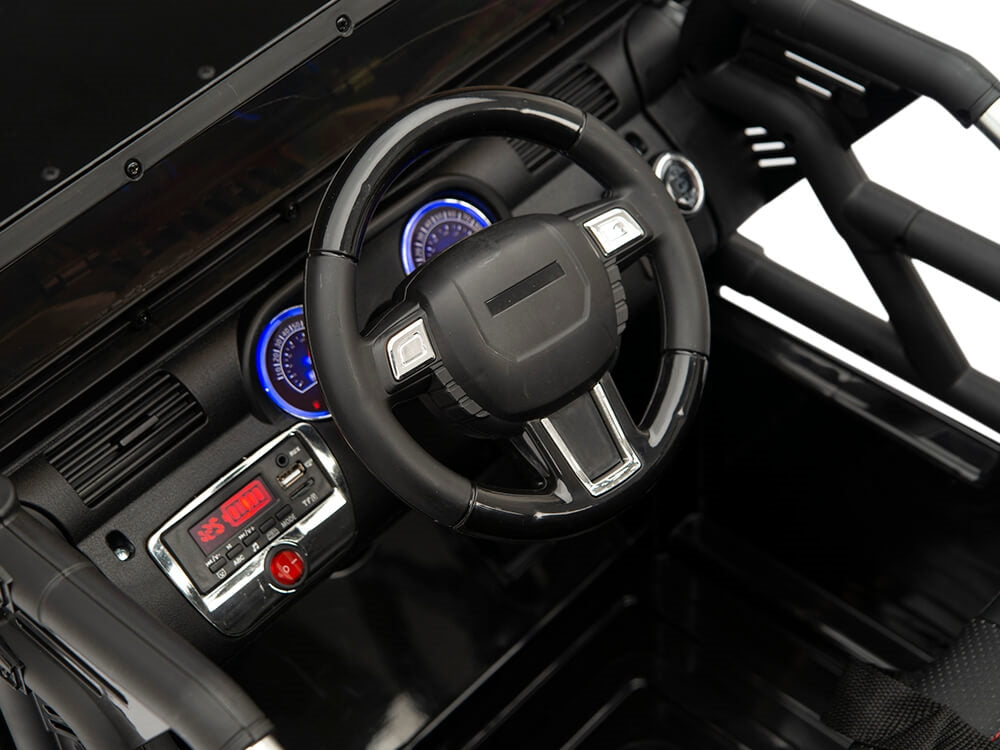 12V Jeep Rubber Wheels Black