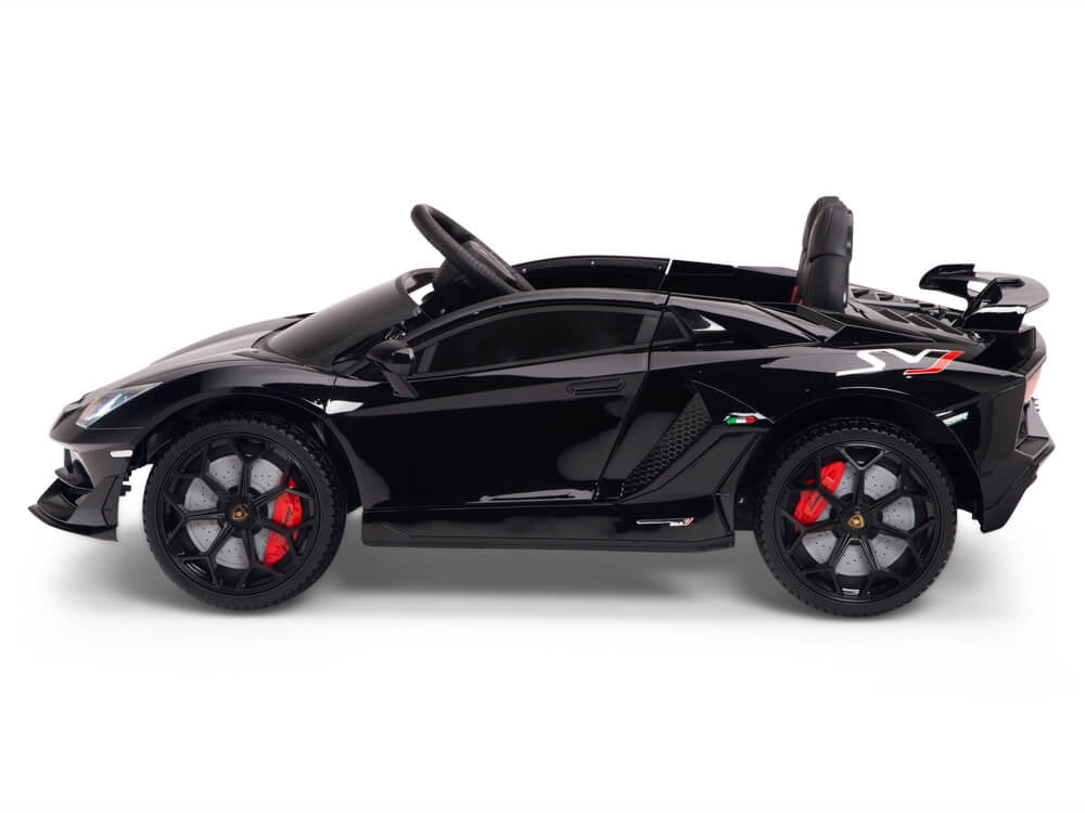 12V Kids Ride On Sports Car Battery Powered Lamborghini Aventador SVJ with Remote - Black